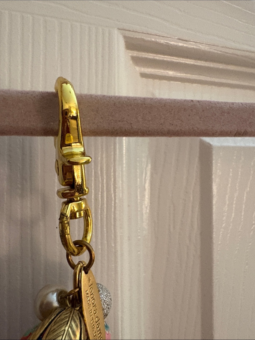 Lenora Dame Colorful Bead Cluster Keychain Charm - Gold Hardware. - Picture 4 of 4